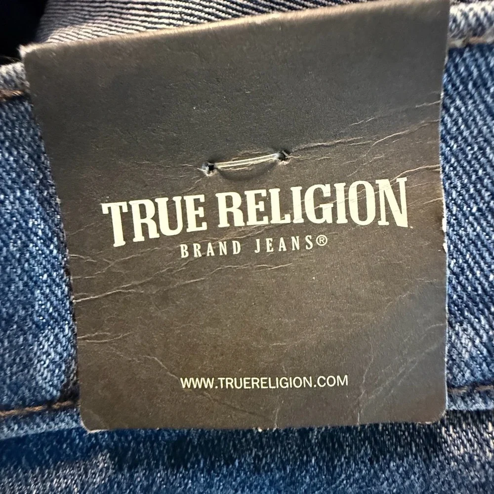 True Religion Bobby Relaxed Baggy Jeans Medium Mistletoe Wash Blue Mens 44